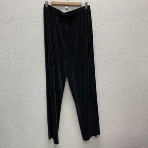 CM SHAPES Woman Plus 1X Pants Pull On Full Length Acordian Pleated Shine Formal